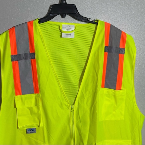 Pyramex Men Neon Yellow Safety Vest Reflective Sleeveless size 2XL - Picture 4 of 8